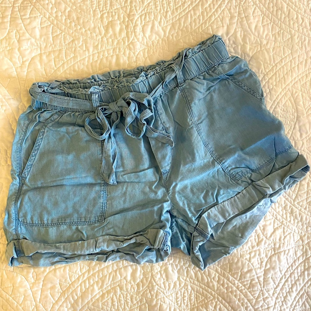 Aerie Denim Paper Bag Shorts